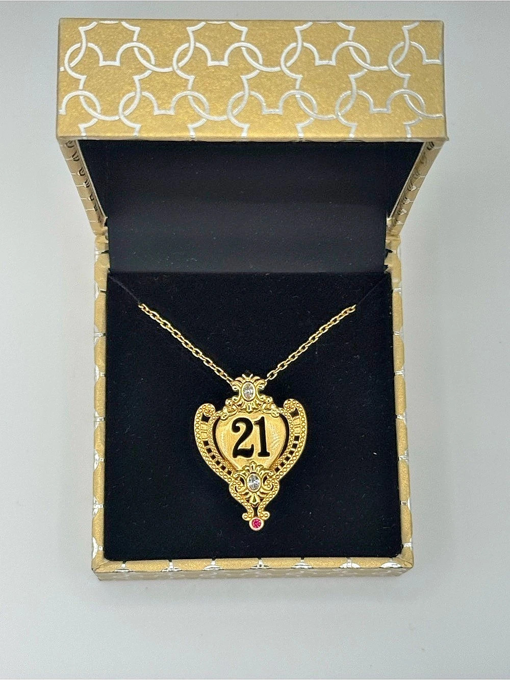 Disney Rebecca Hook 21 Royal necklace Gold Pendant Necklace *RARE*  New